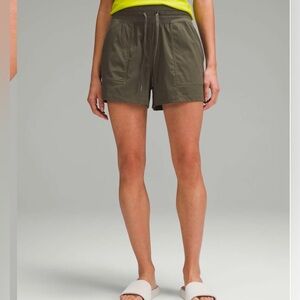 Lululemon High Waist Dance Studio 3.5” shorts army green